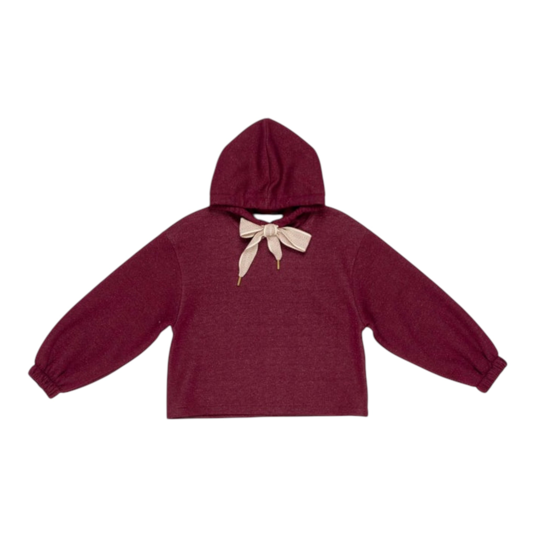 Lu Lu By Miss Grant Felpa tinta unita con Cappuccio Bordeaux per Bambina LL3960X BORDEAUX LU LU BY MISS GRANT 