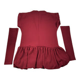 Lu Lu By Miss Grant Abito tinta unita con Manicotti Bordeaux per Bambina LL3994XX BORDEAUX LU LU BY MISS GRANT 
