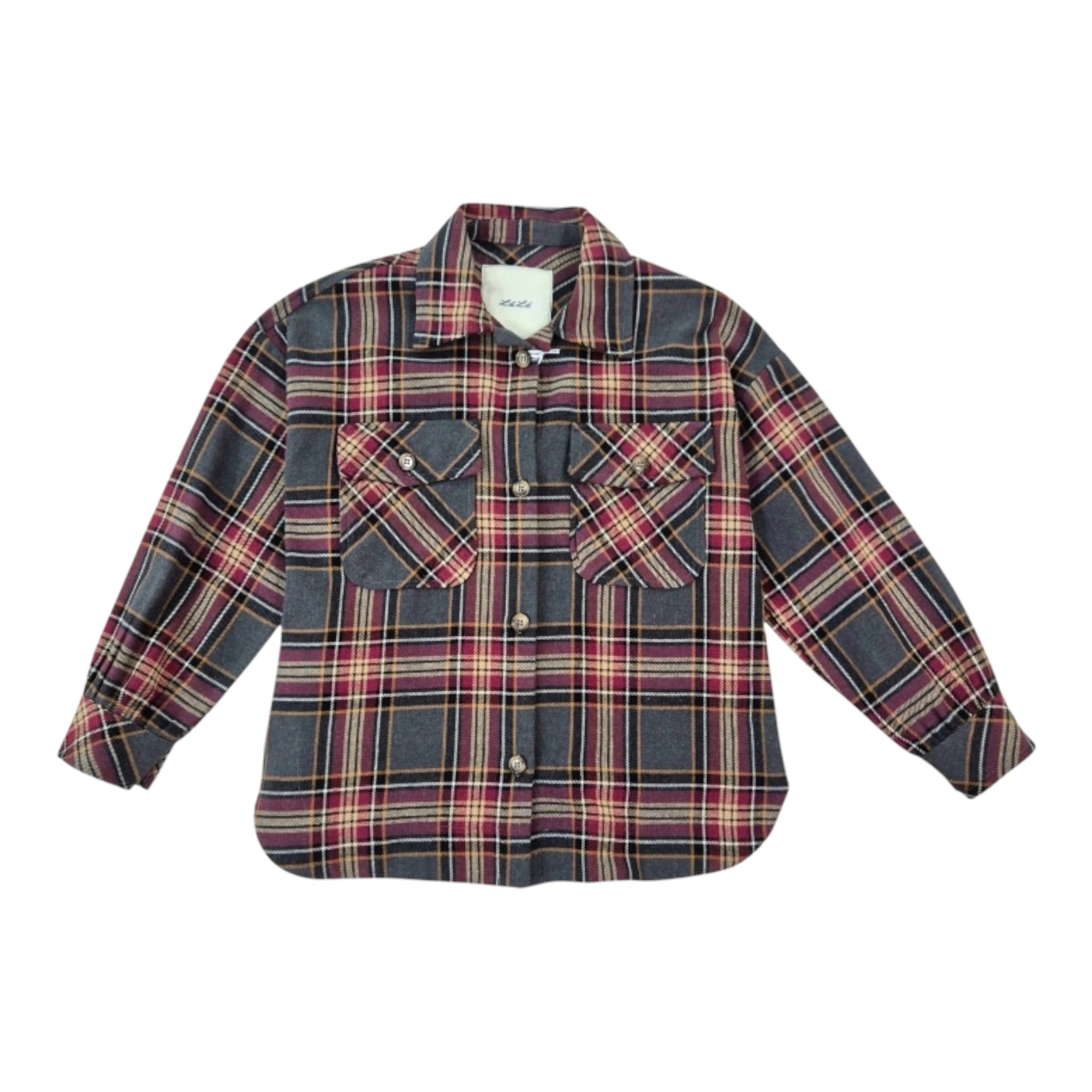 Lu Lu By Miss Grant Camicia Bicolore con Fantasia A Quadri Grigio per Bambina LL4049 GRIGIO LU LU BY MISS GRANT 