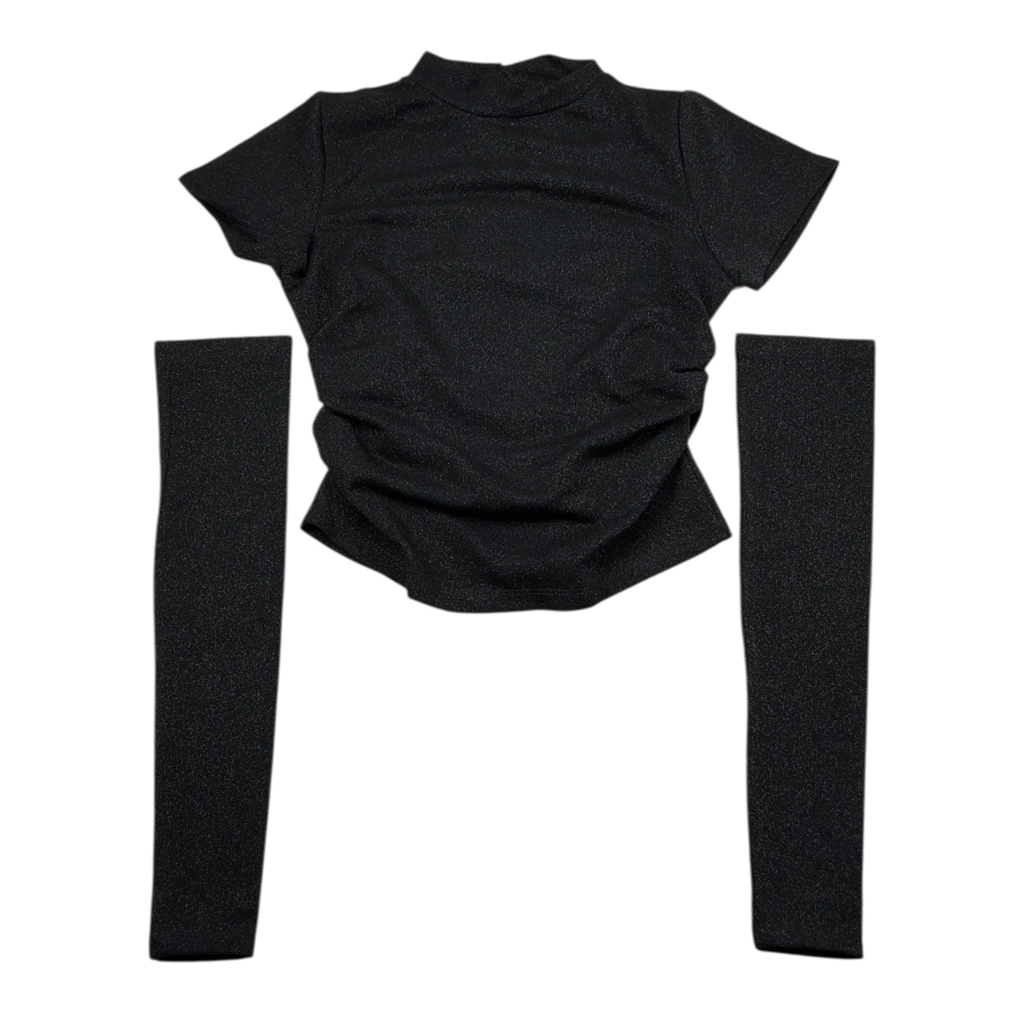 Lu Lu By Miss Grant T-Shirt tinta unita con Manicotti Nero per Bambina LL4053 NERO LU LU BY MISS GRANT 
