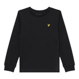 Lyle&Scott Shirt Girocollo tinta unita con Logo Nero per Bambino 51991 NERO LYLE&SCOTT 