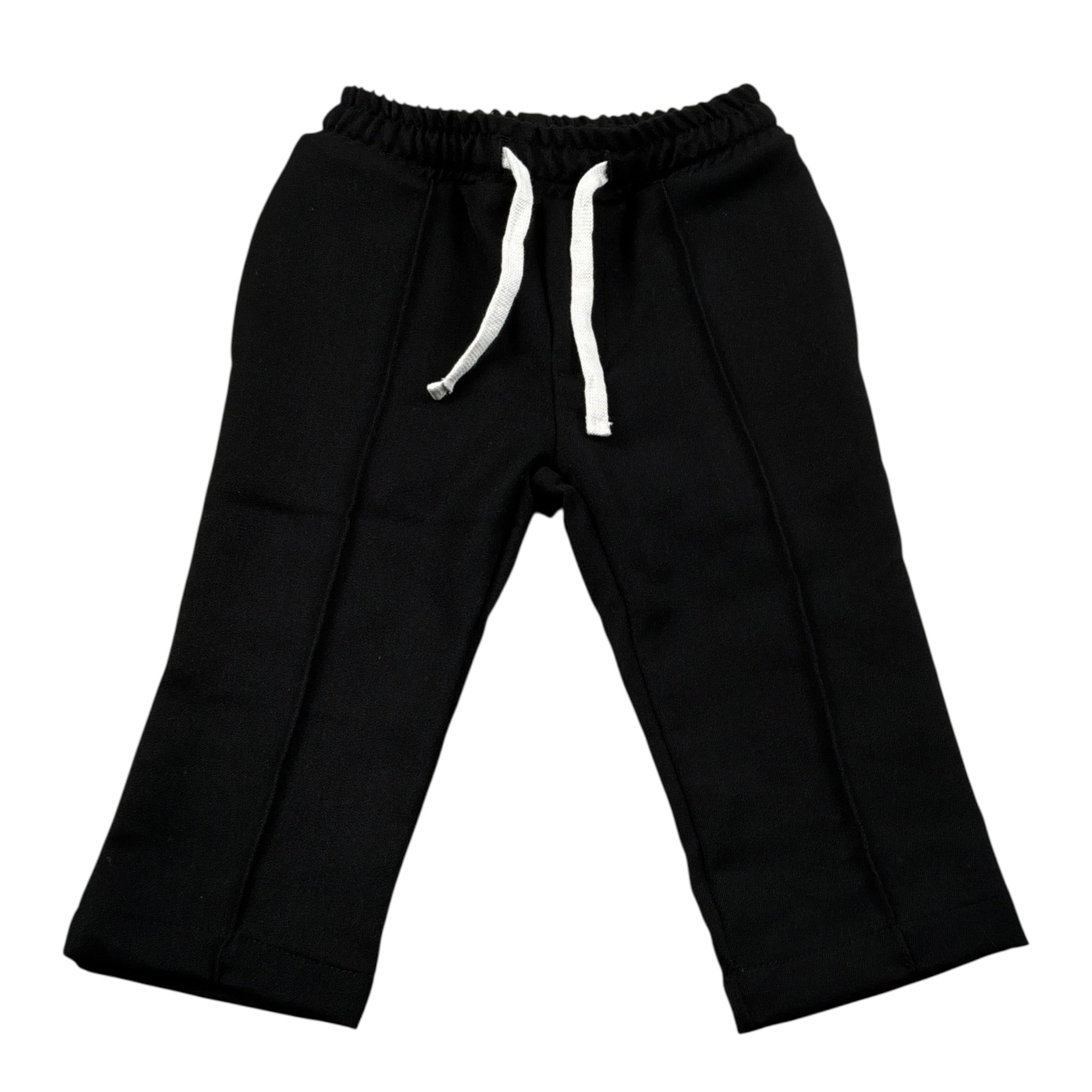 U+È Pantalone tinta unita con Elastico In Vita Nero per Neonato UE0421 NERO U+è 