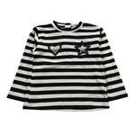 U+È Shirt Fantasia A Righe Bicolore Panna/Nero per Neonata UE1485 PANNA/NERO U+è 