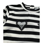 U+È Shirt Fantasia A Righe Bicolore Panna/Nero per Neonata UE1485 PANNA/NERO U+è 