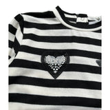 U+È Shirt Fantasia A Righe Bicolore Panna/Nero per Neonata UE1485 PANNA/NERO U+è 