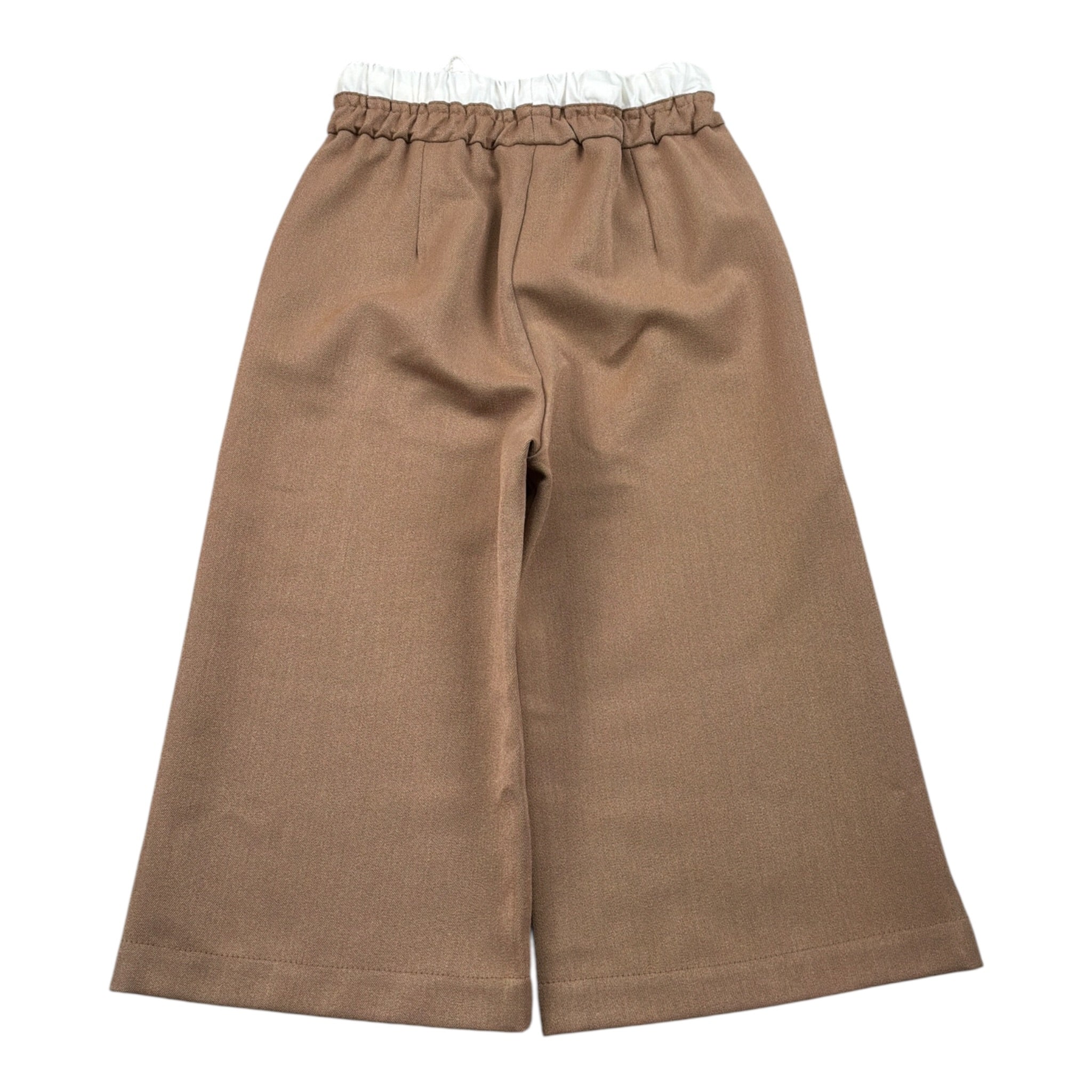 U+È Pantalone tinta unita Modello A Palazzo Marrone per Bambina UE1962 MARRONE U+è 
