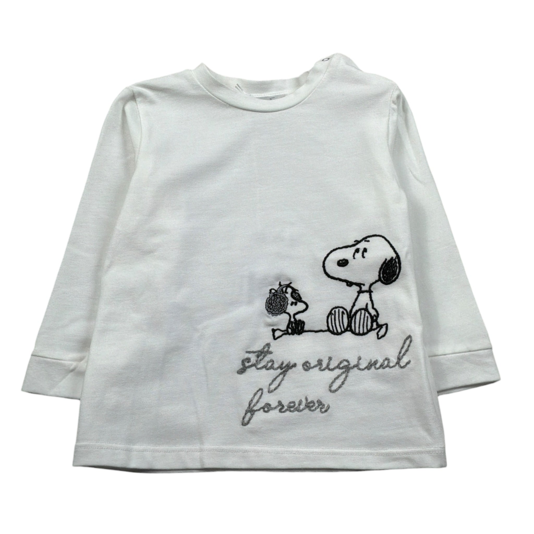 U+È Shirt Girocollo tinta unita con Ricami Panna per Neonato UEM0465 PANNA U+è 