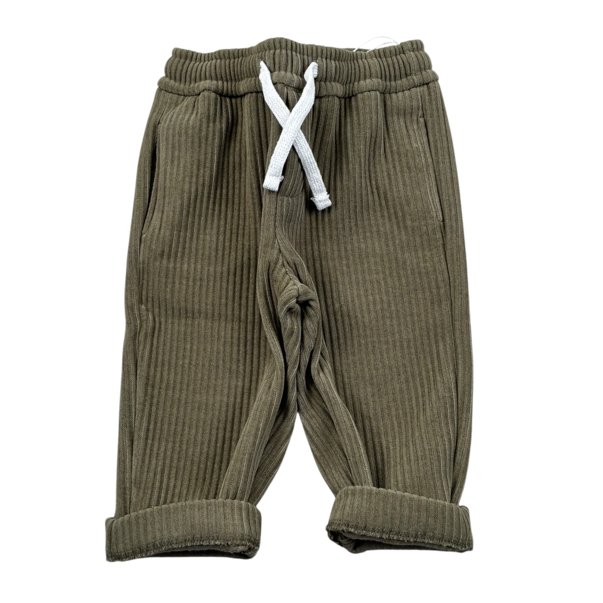 U+È Pantalone tinta unita con Elastico In Vita Verde per Bambino UEM0654J VERDE U+è 
