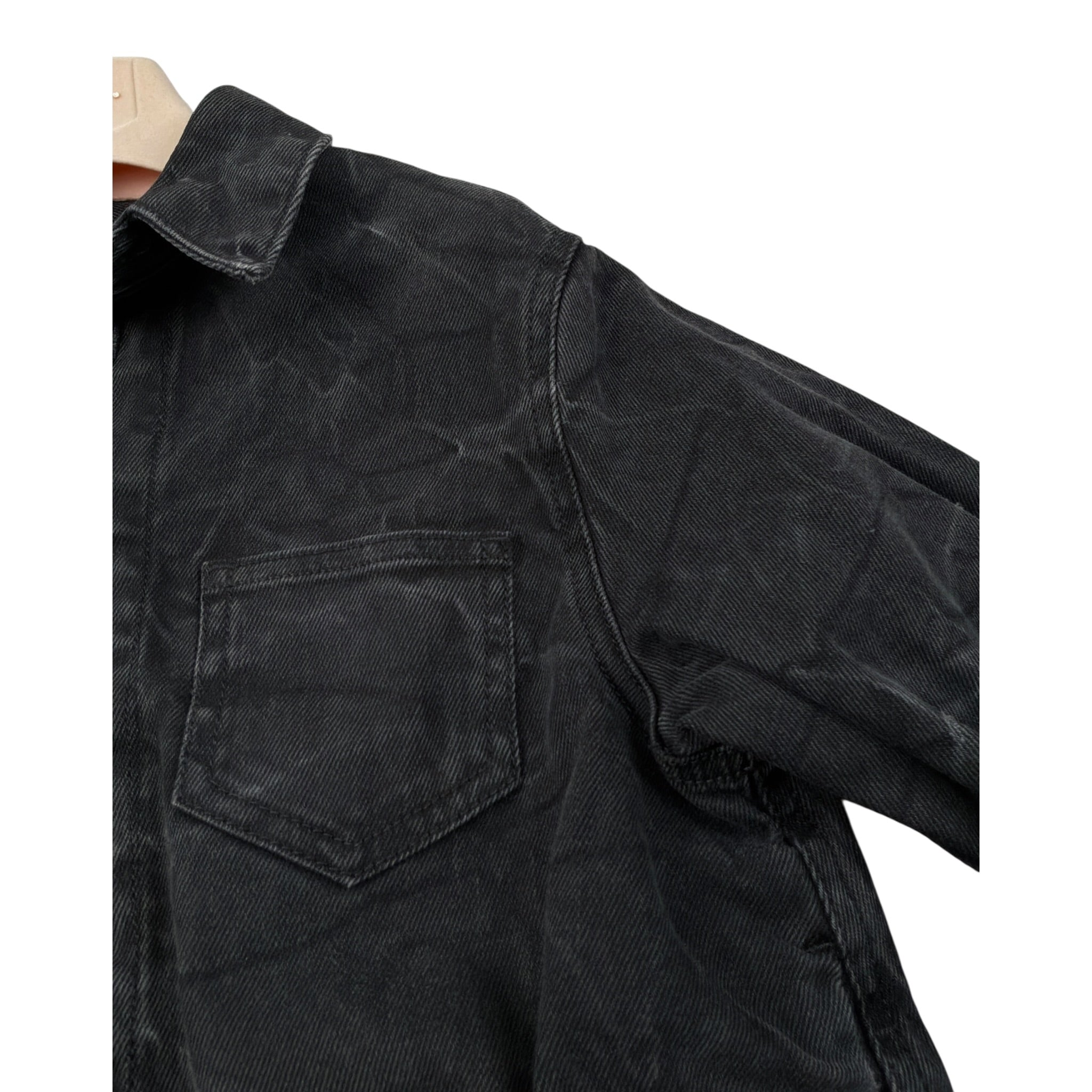 Maison Margiela Abito In Denim tinta unita Manica Lunga Nero per Bambina M60521 NERO MAISON MARGIELA 