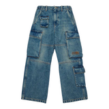 Maison Margiela Jeans tinta unita con Elastico In Vita Azzurro per Bambino M60793 AZZURRO MAISON MARGIELA 