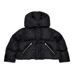 Maison Margiela Giubbino tinta unita con Zip E Cappuccio Nero per Bambina M60823 NERO MAISON MARGIELA 