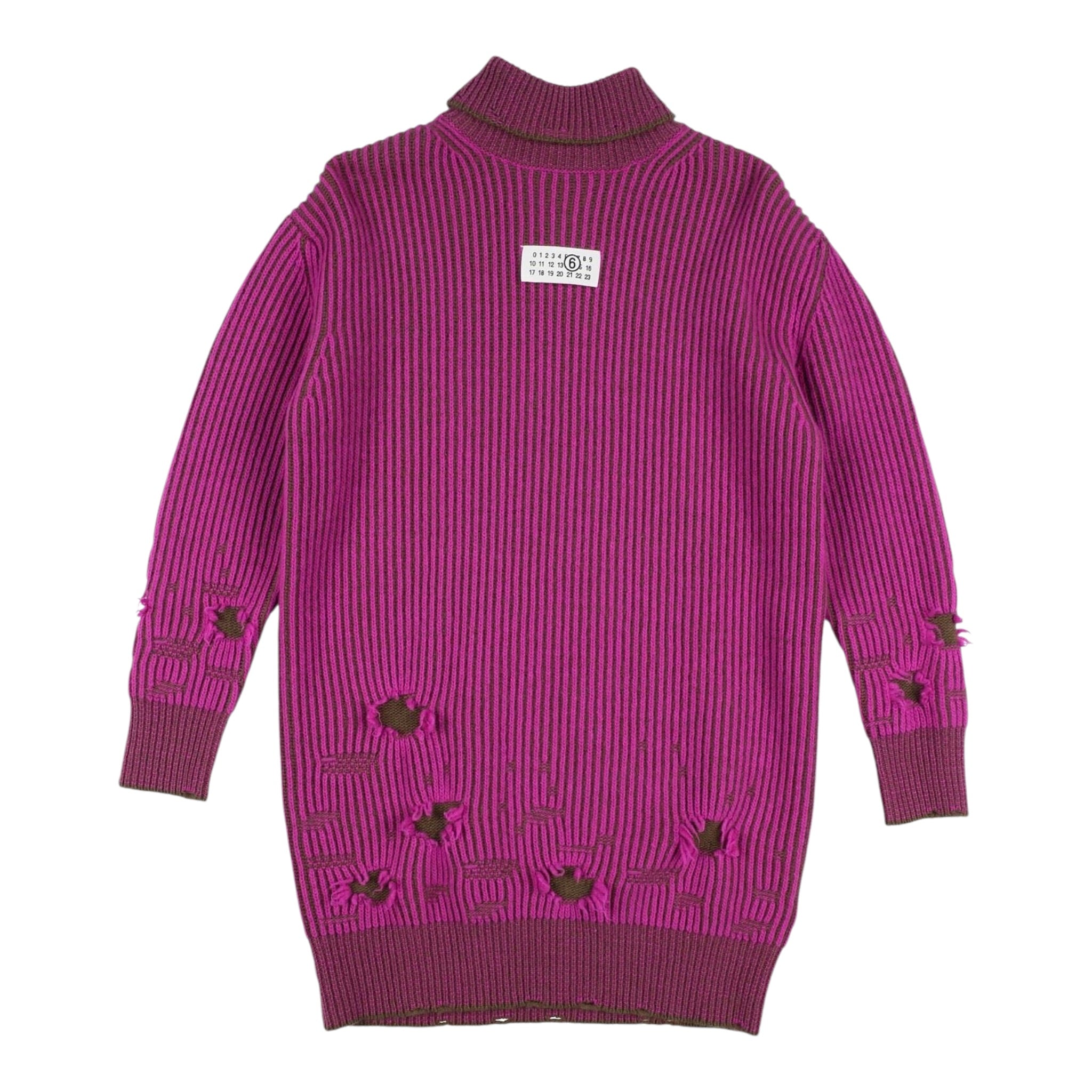 Maison Margiela Abito Manica Lunga tinta unita Collo Alto Viola per Bambina M60847 VIOLA MAISON MARGIELA 