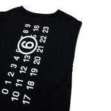 Maison Margiela Abito Giromanica tinta unita con Stampe Nero per Bambina M60850 NERO MAISON MARGIELA 