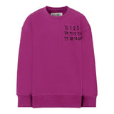 Maison Margiela Felpa Chiusa Girocollo tinta unita con Logo Viola per Bambina M60896 VIOLA MAISON MARGIELA 