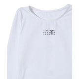 Maison Margiela Body Manica Lunga tinta unita con Stampa Logo Bianco per Bambina M60911 BIANCO MAISON MARGIELA 