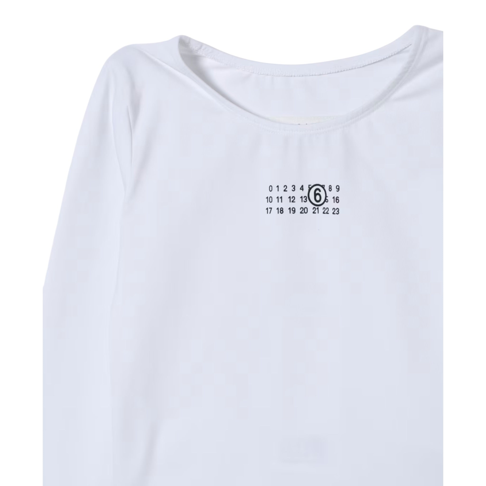 Maison Margiela Body Manica Lunga tinta unita con Stampa Logo Bianco per Bambina M60911 BIANCO MAISON MARGIELA 