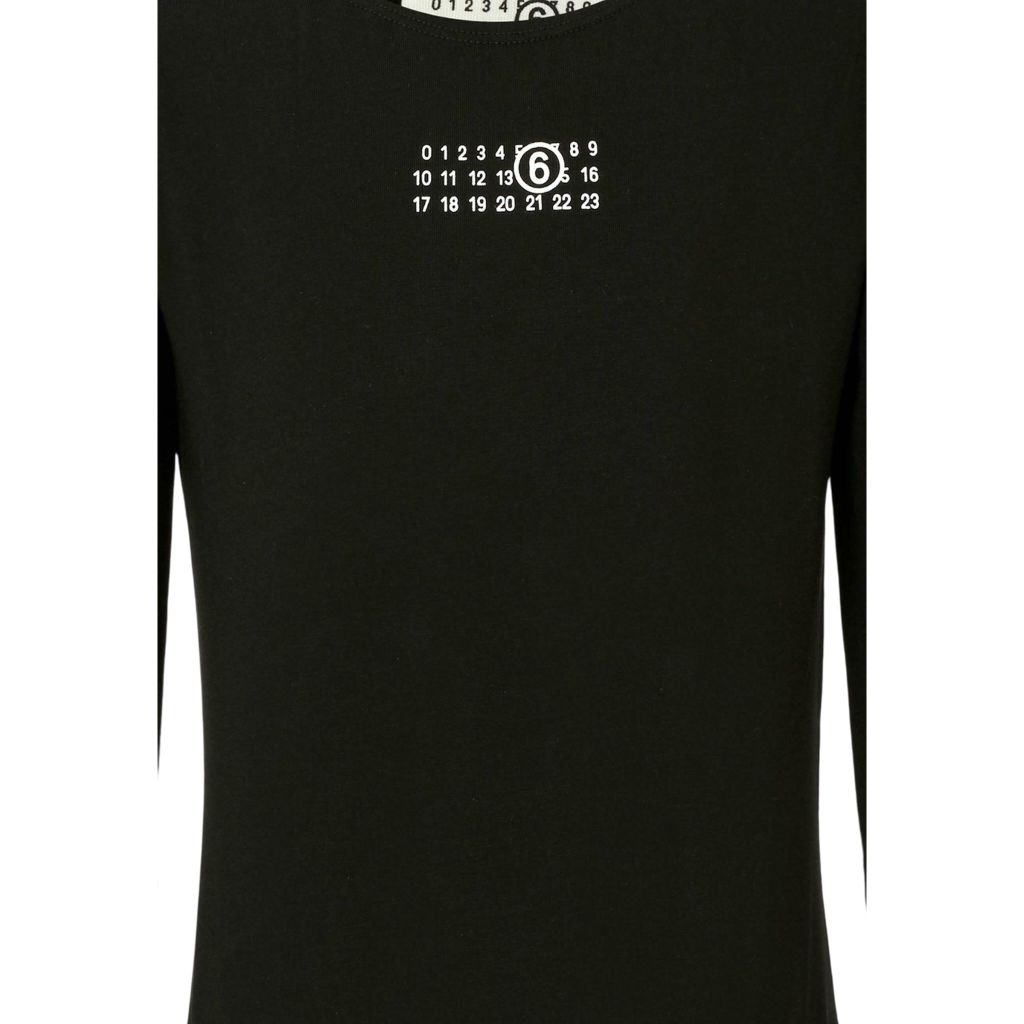 Maison Margiela Body Manica Lunga tinta unita con Stampa Logo Nero per Bambina M60911 NERO MAISON MARGIELA 