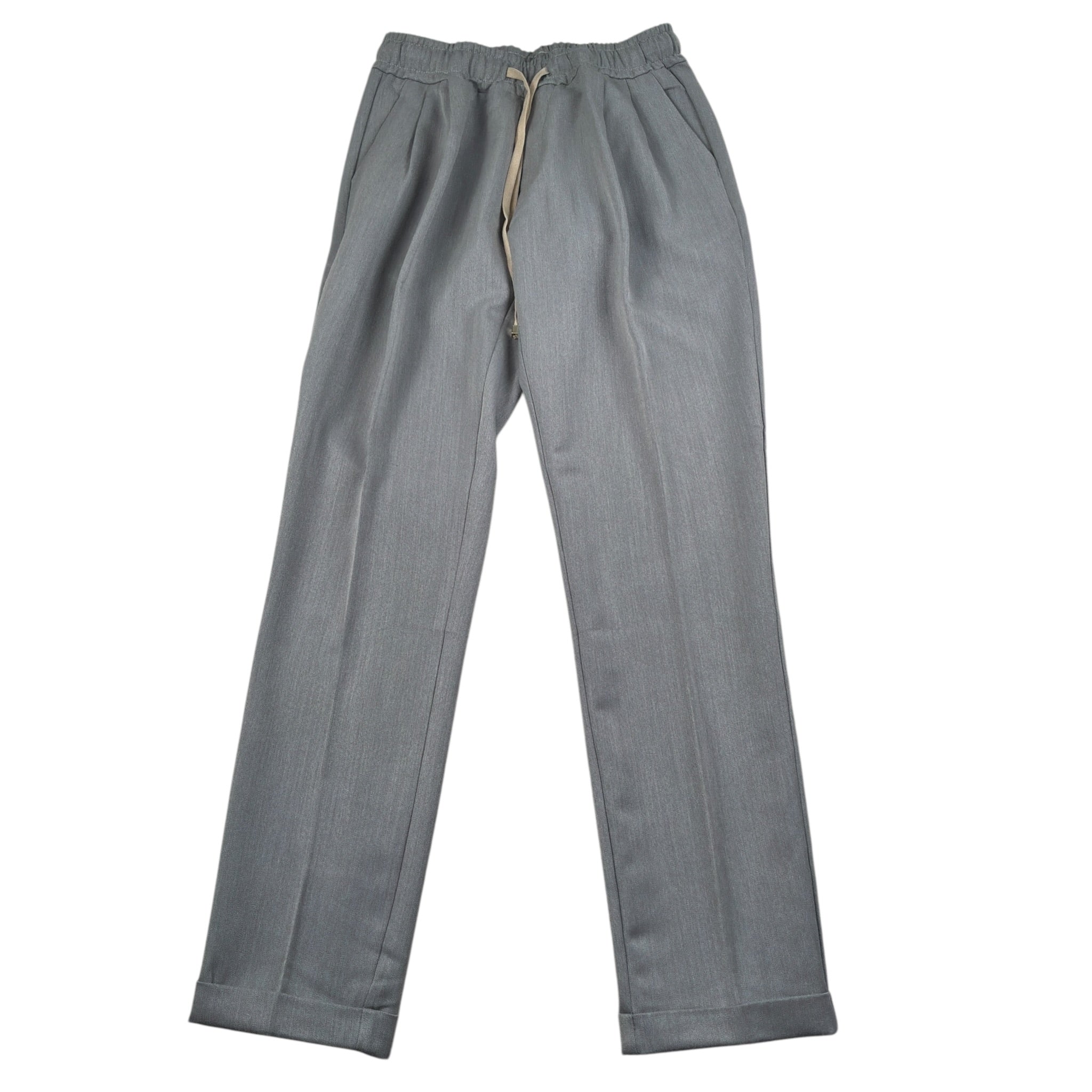 Make Pantalone tinta unita con Elastico In Vita Grigio per Bambino MK2025 GRIGIO MAKE 