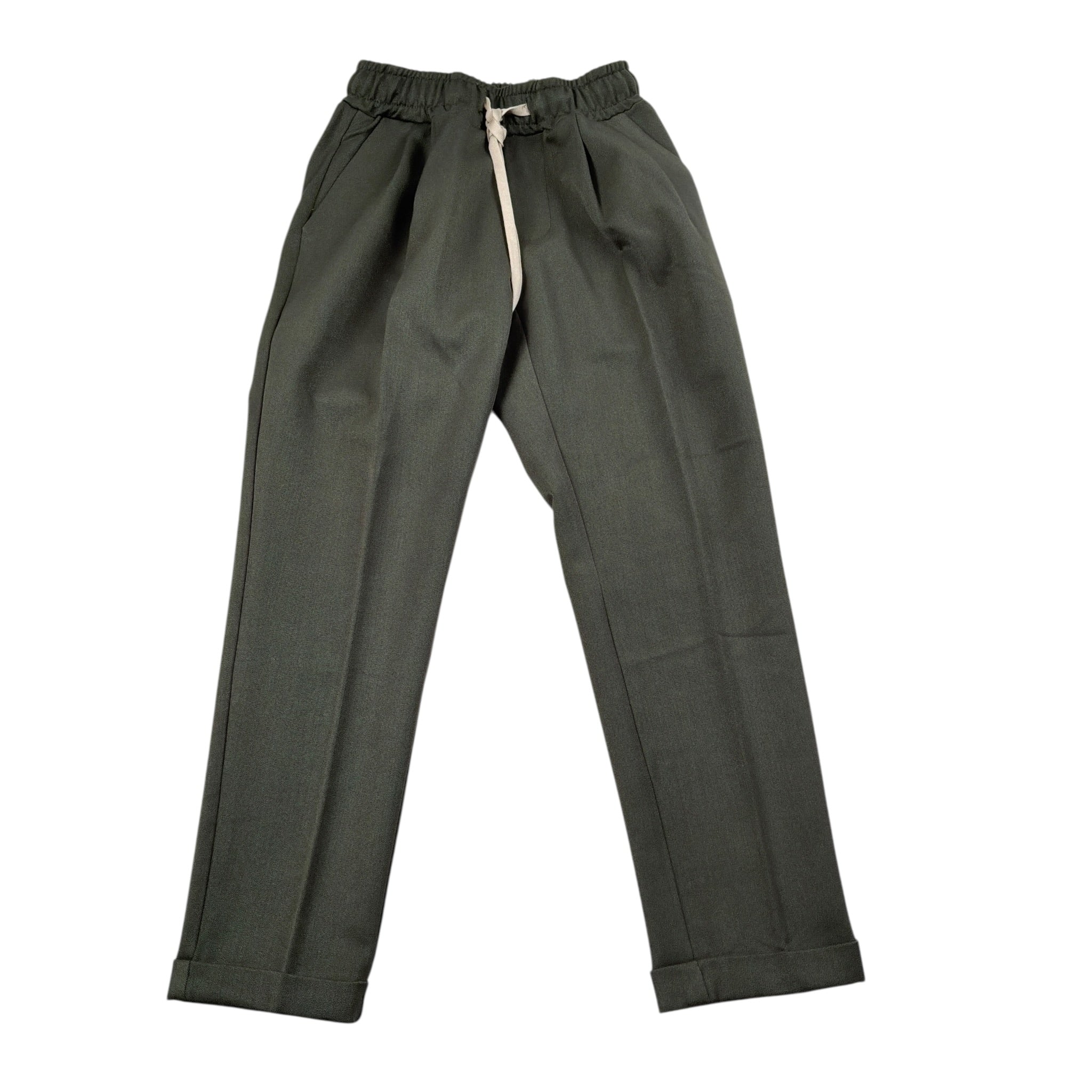 Make Pantalone tinta unita con Elastico In Vita Verde per Bambino MK2025 VERDE MAKE 