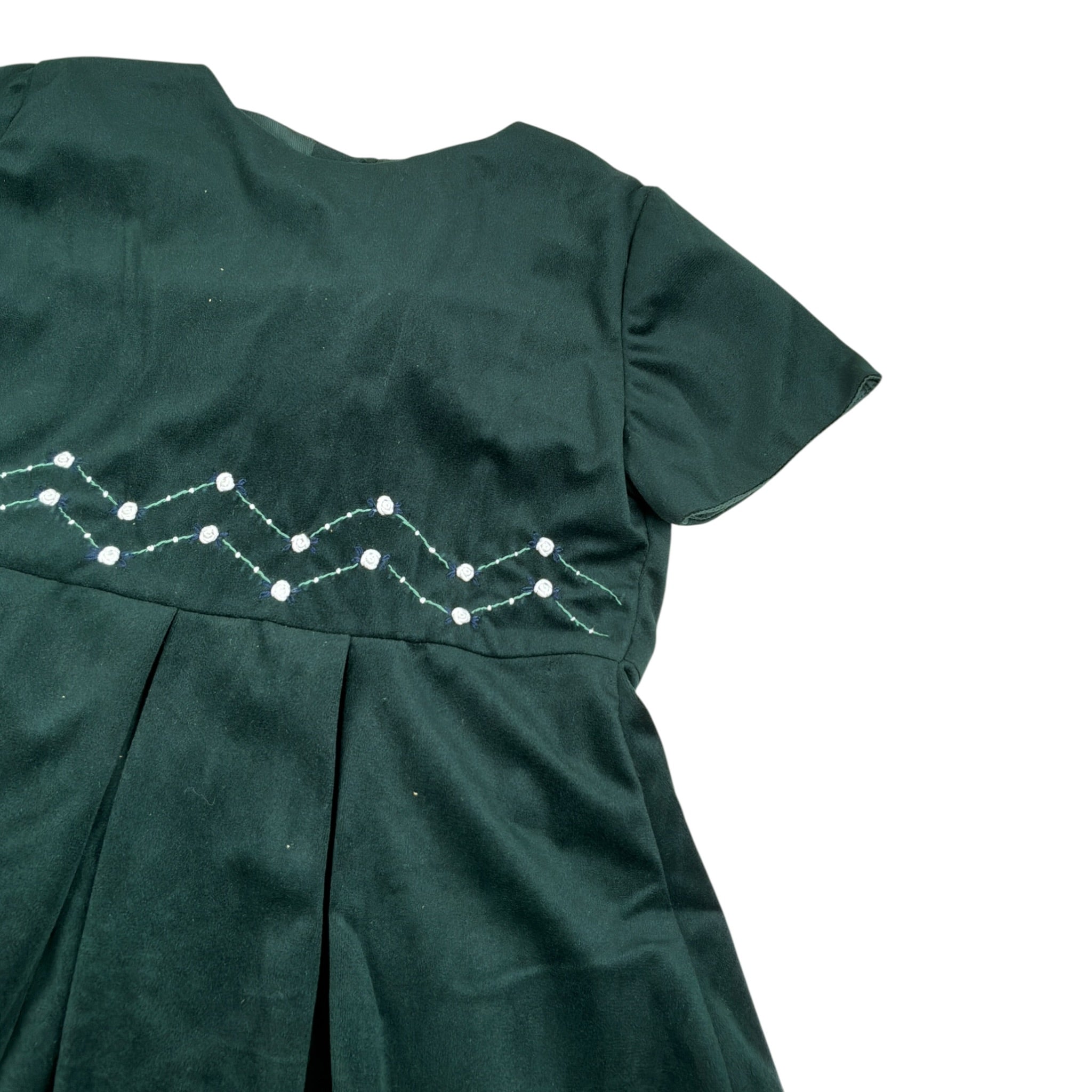 Malvi & Co Abito tinta unita In Velluto Verde per Bambina FCCM038VEVV VERDE MALVI & CO 