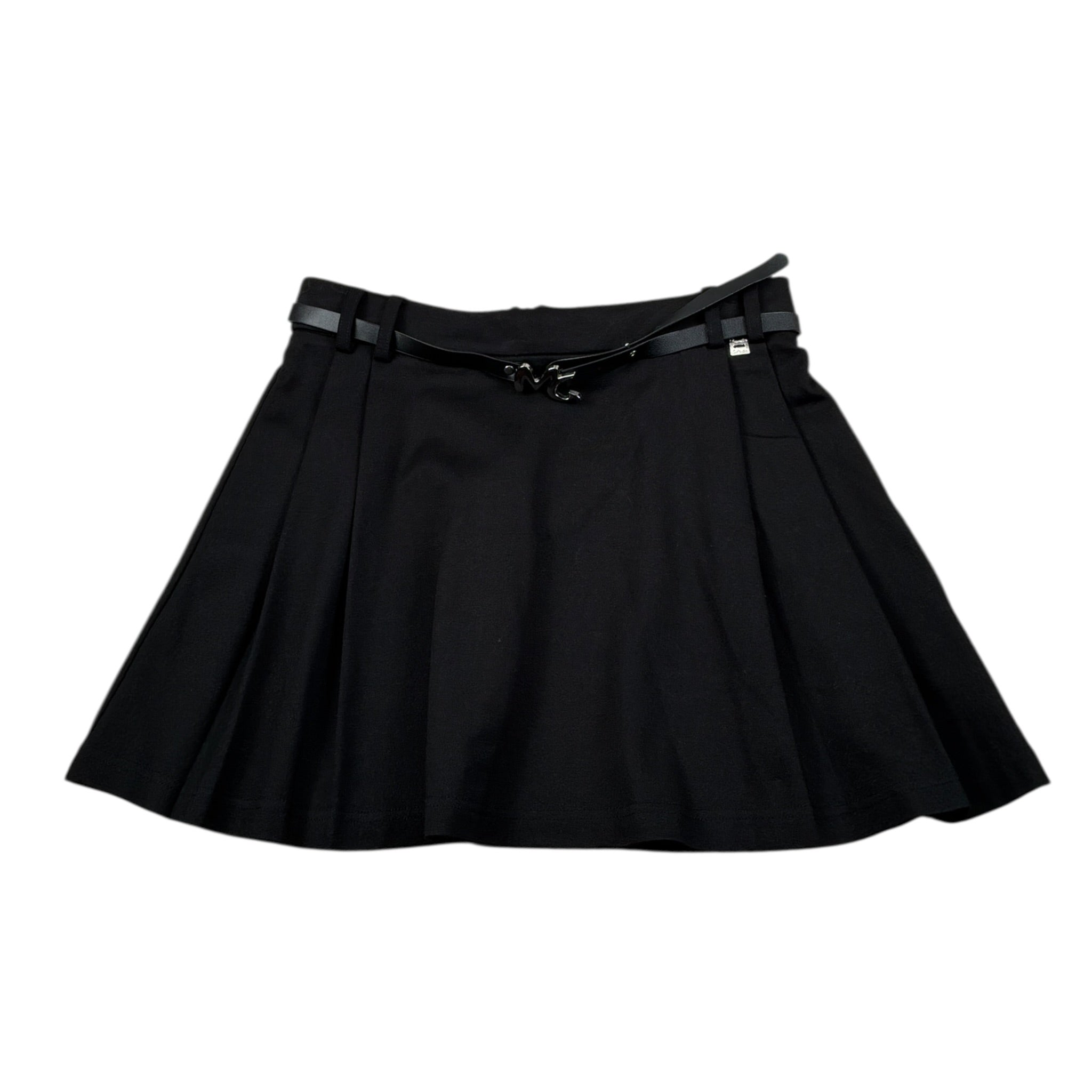 Manila Grace Gonna tinta unita con Cinturino Nero per Bambina M2886W25 NERO MANILA GRACE 