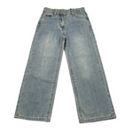 Manila Grace Jeans tinta unita con Girovita Regolabile Azzurro per Bambina MB3009W25 AZZURRO MANILA GRACE 