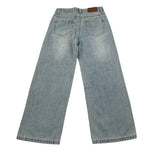 Manila Grace Jeans tinta unita con Girovita Regolabile Azzurro per Bambina MB3009W25 AZZURRO MANILA GRACE 