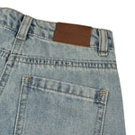 Manila Grace Jeans tinta unita con Girovita Regolabile Azzurro per Bambina MB3009W25 AZZURRO MANILA GRACE 