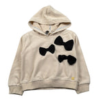 Manila Grace Felpa Chiusa con Cappuccio tinta unita con Fiocchi Beige per Bambina MFBF24W257 BEIGE MANILA GRACE 