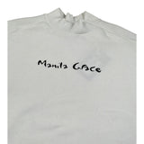 Manila Grace Abito Manica Lunga tinta unita con Logo Bianco per Bambina MFJF24A073 BIANCO MANILA GRACE 