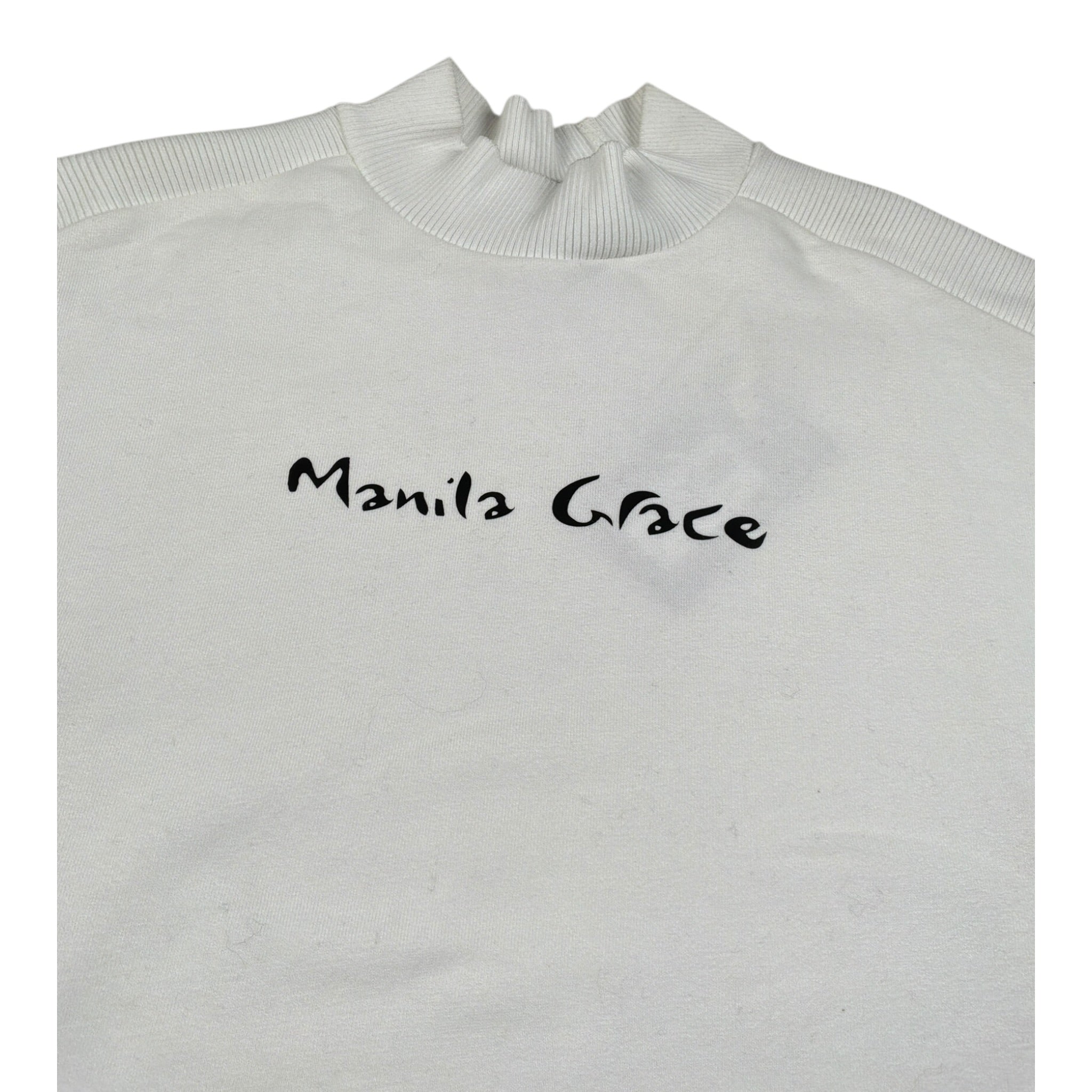 Manila Grace Abito Manica Lunga tinta unita con Logo Bianco per Bambina MFJF24A073 BIANCO MANILA GRACE 