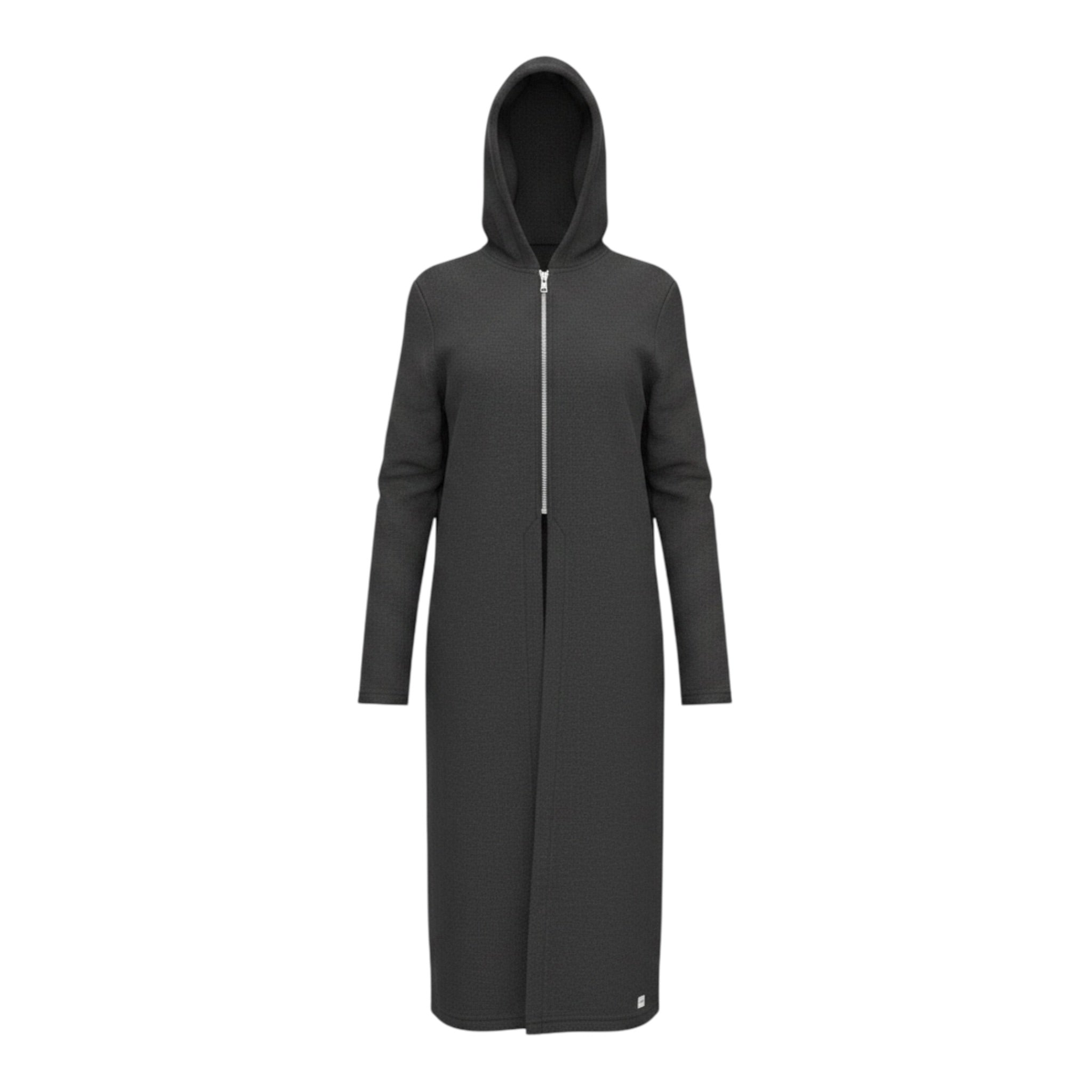 Manila Grace Abito Manica Lunga tinta unita con Cappuccio Nero per Bambina MFJF24C105 NERO MANILA GRACE 