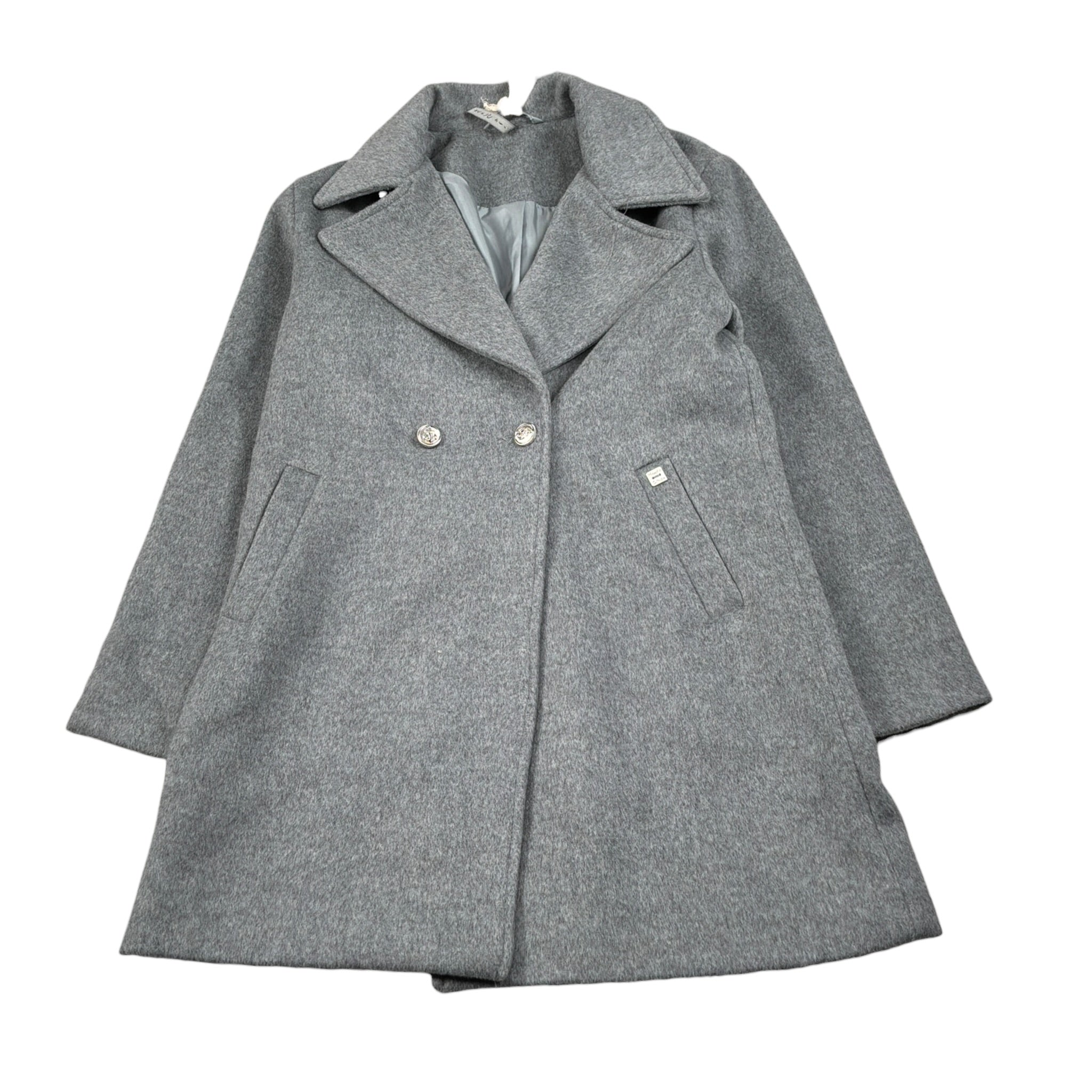 Manila Grace Cappotto tinta unita Doppiopetto Grigio per Bambina MFJF24C150 GRIGIO MANILA GRACE 