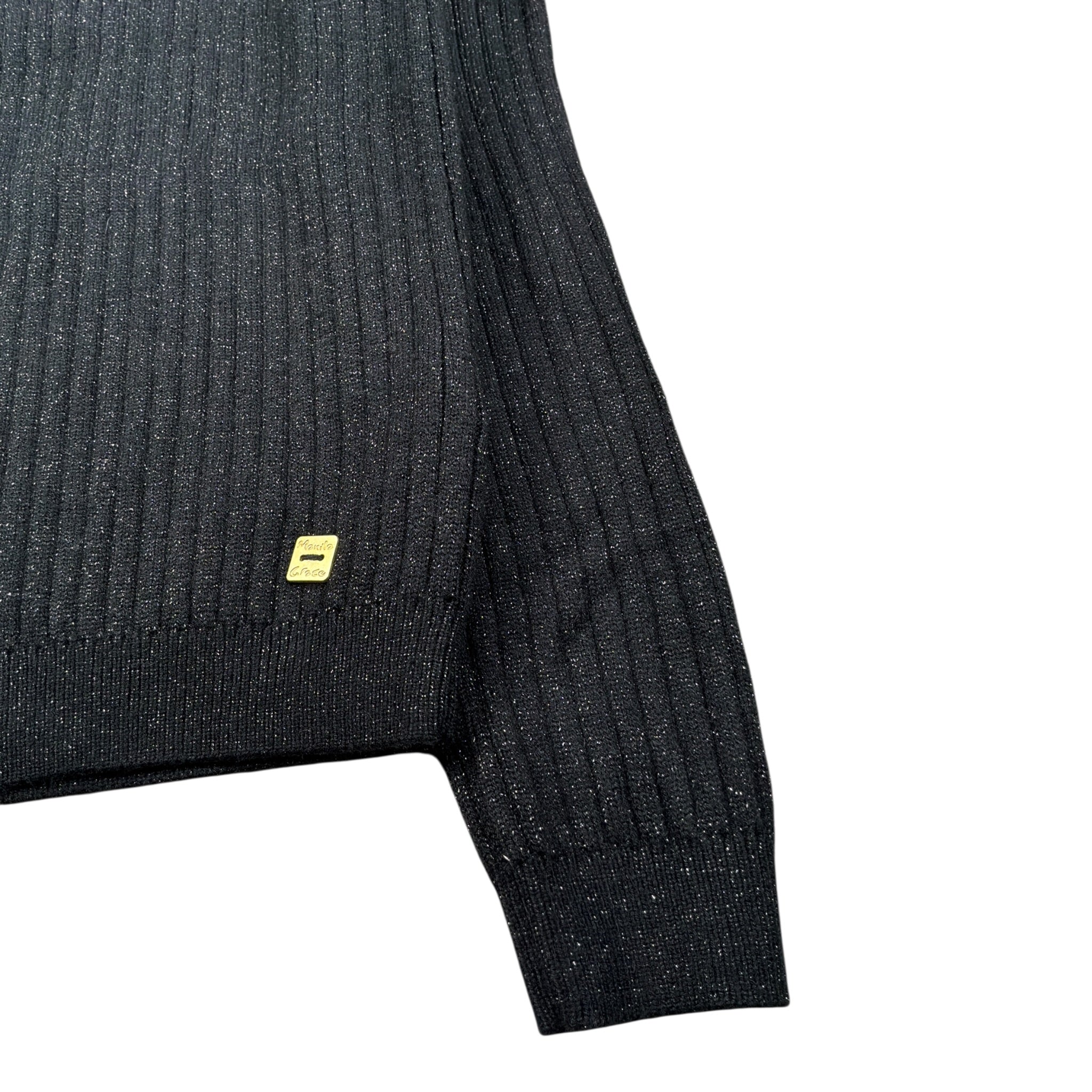 Manila Grace Maglia Girocollo tinta unita Nero per Bambina MFJF24M164 NERO MANILA GRACE 