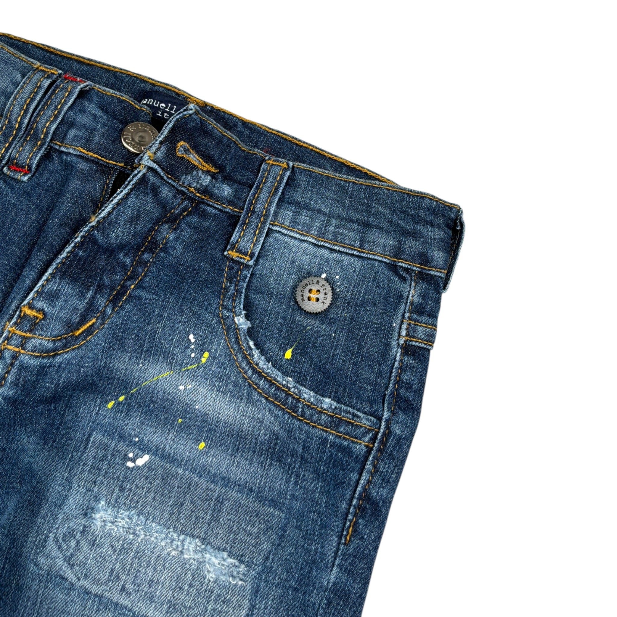 Manuel & Frank Jeans tinta unita con Girovita Regolabile Blu per Bambino MF1203B BLU MANUEL & FRANK 