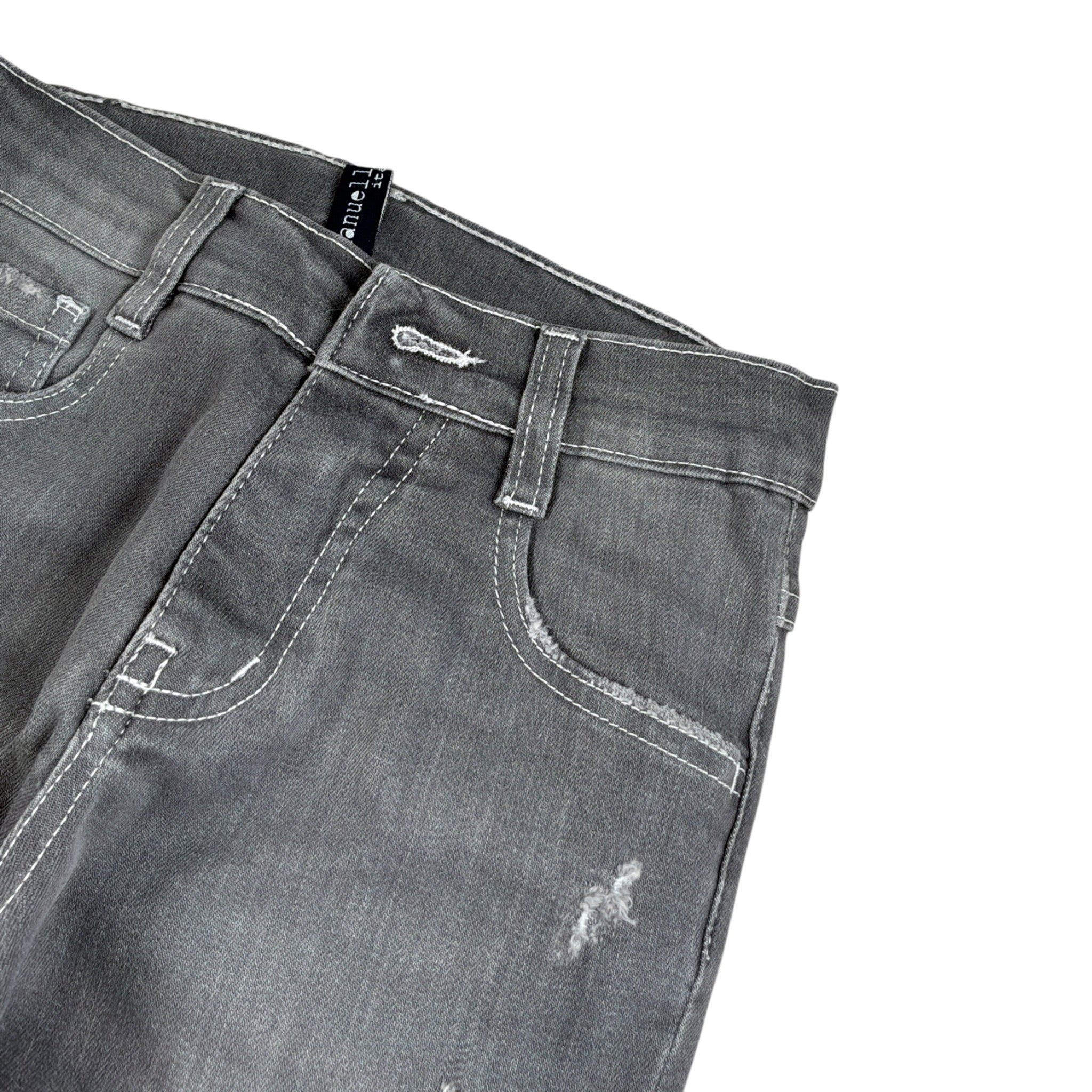 Manuel & Frank Jeans tinta unita con Girovita Regolabile Grigio per Bambino MF1356B GRIGIO MANUEL & FRANK 