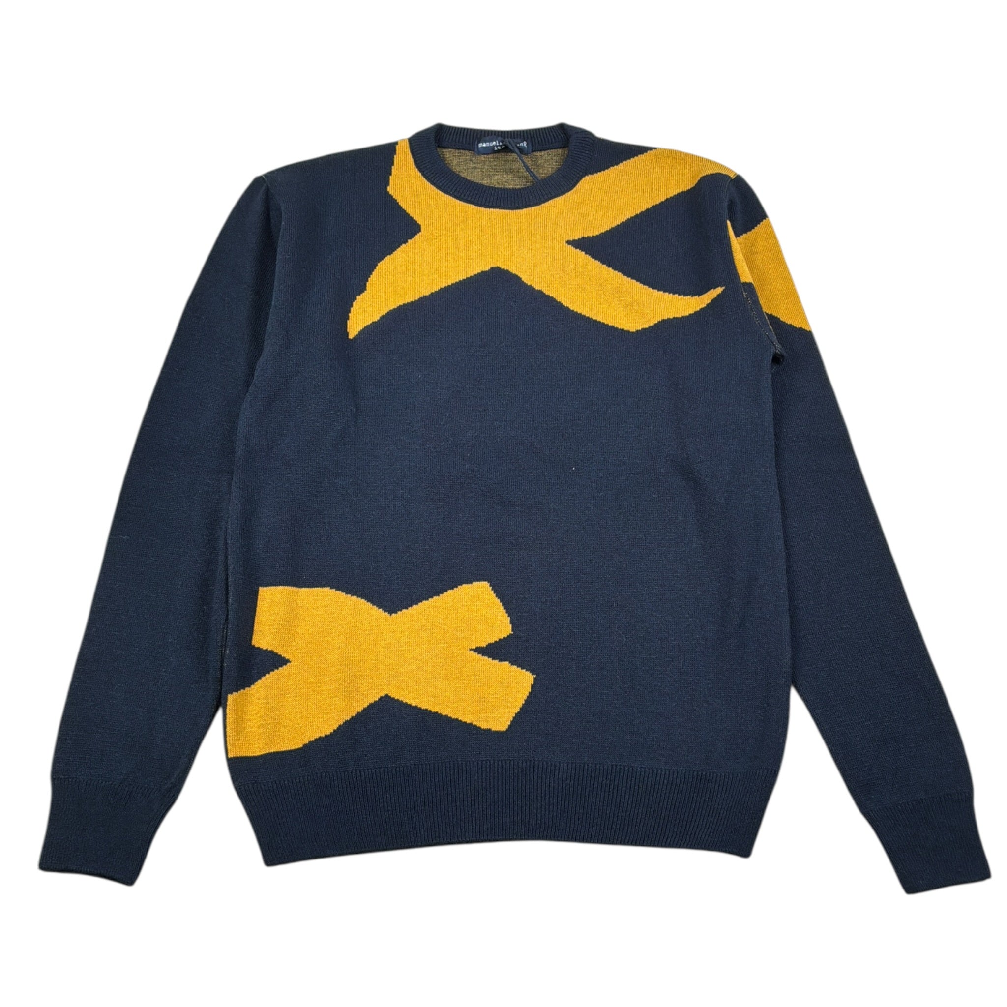 Manuel & Frank Maglia Girocollo tinta unita con Stampa Blu per Bambino MF4082R BLU MANUEL & FRANK 