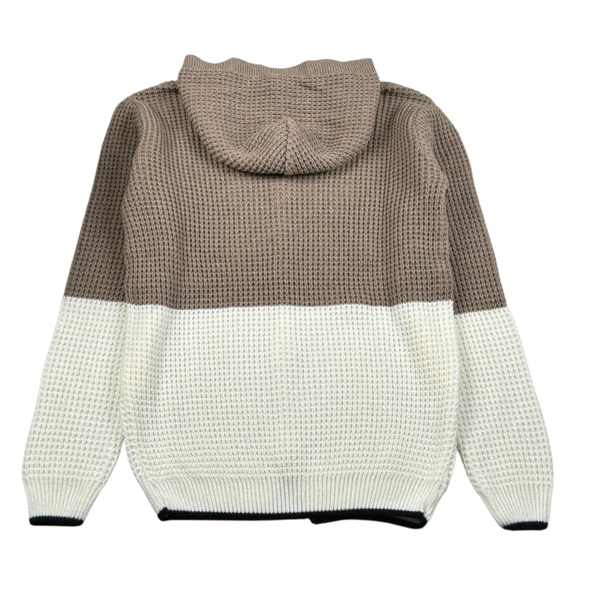Manuel & Frank Cardigan Bicolore con Cappuccio Bianco/Beige per Bambino MF4217R BIANCO/BEIGE MANUEL & FRANK 
