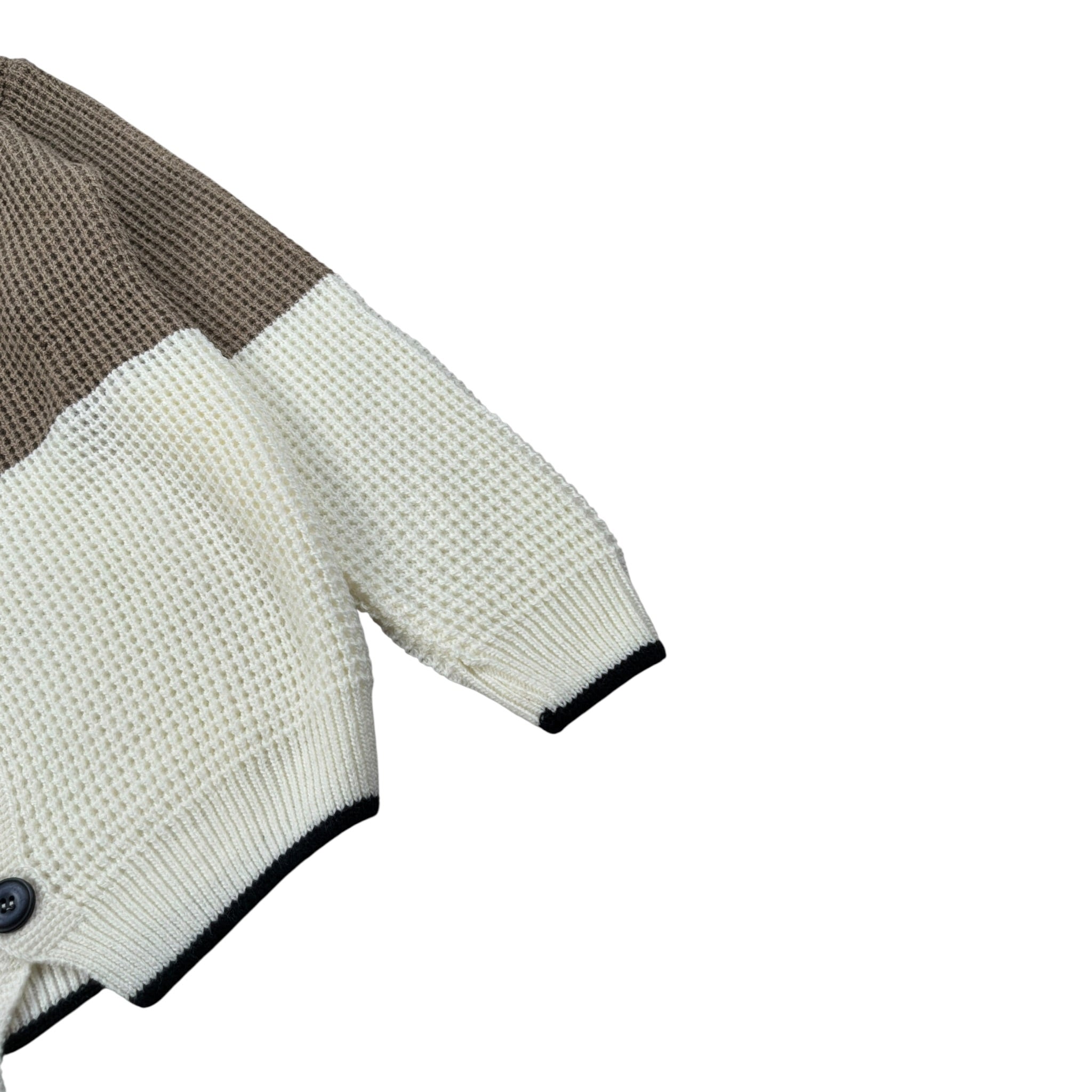 Manuel & Frank Cardigan Bicolore con Cappuccio Bianco/Beige per Bambino MF4217R BIANCO/BEIGE MANUEL & FRANK 