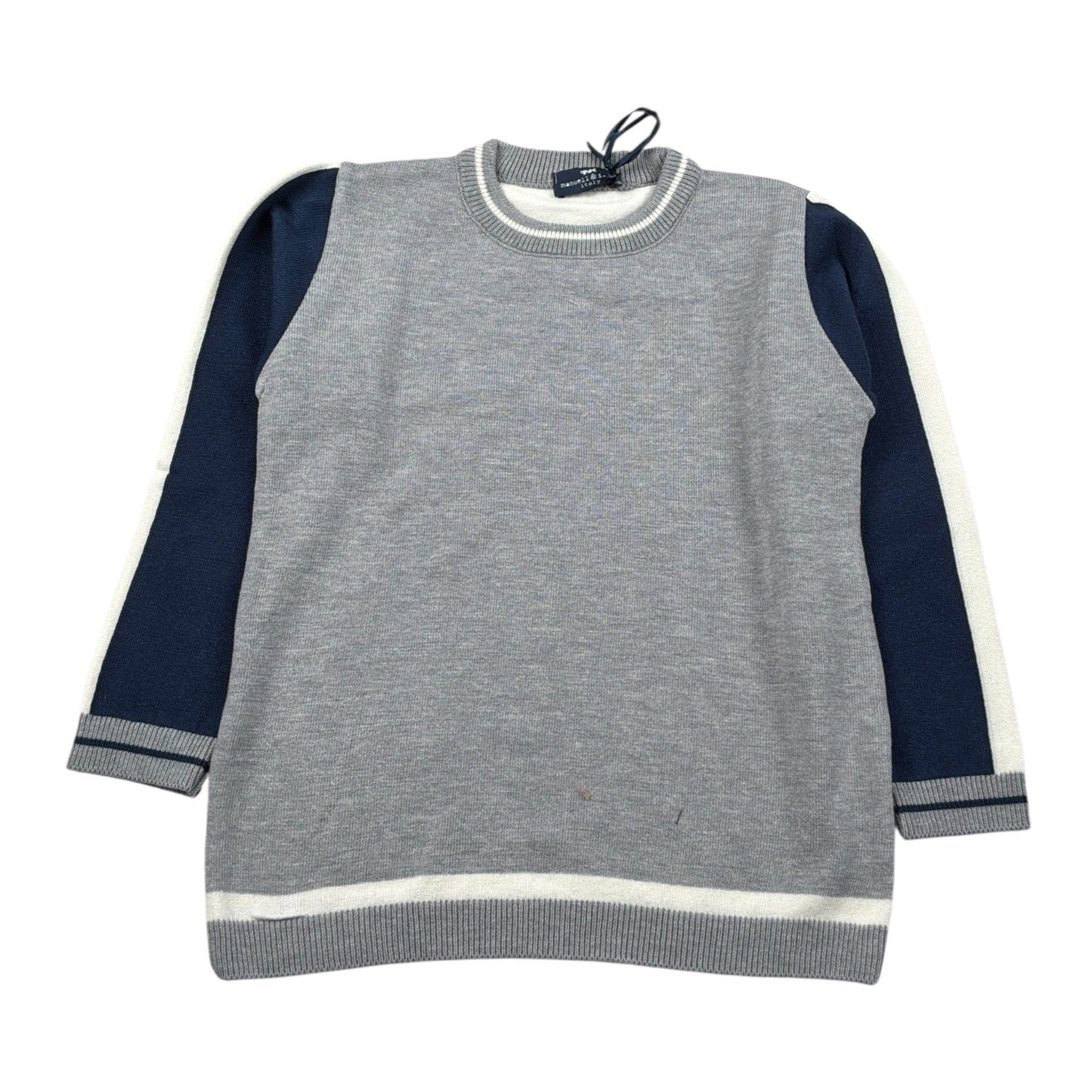 Manuel & Frank Maglia tinta unita Gicocollo con Maniche In Contrasto Grigio per Bambino MF4419B GRIGIO MANUEL & FRANK 