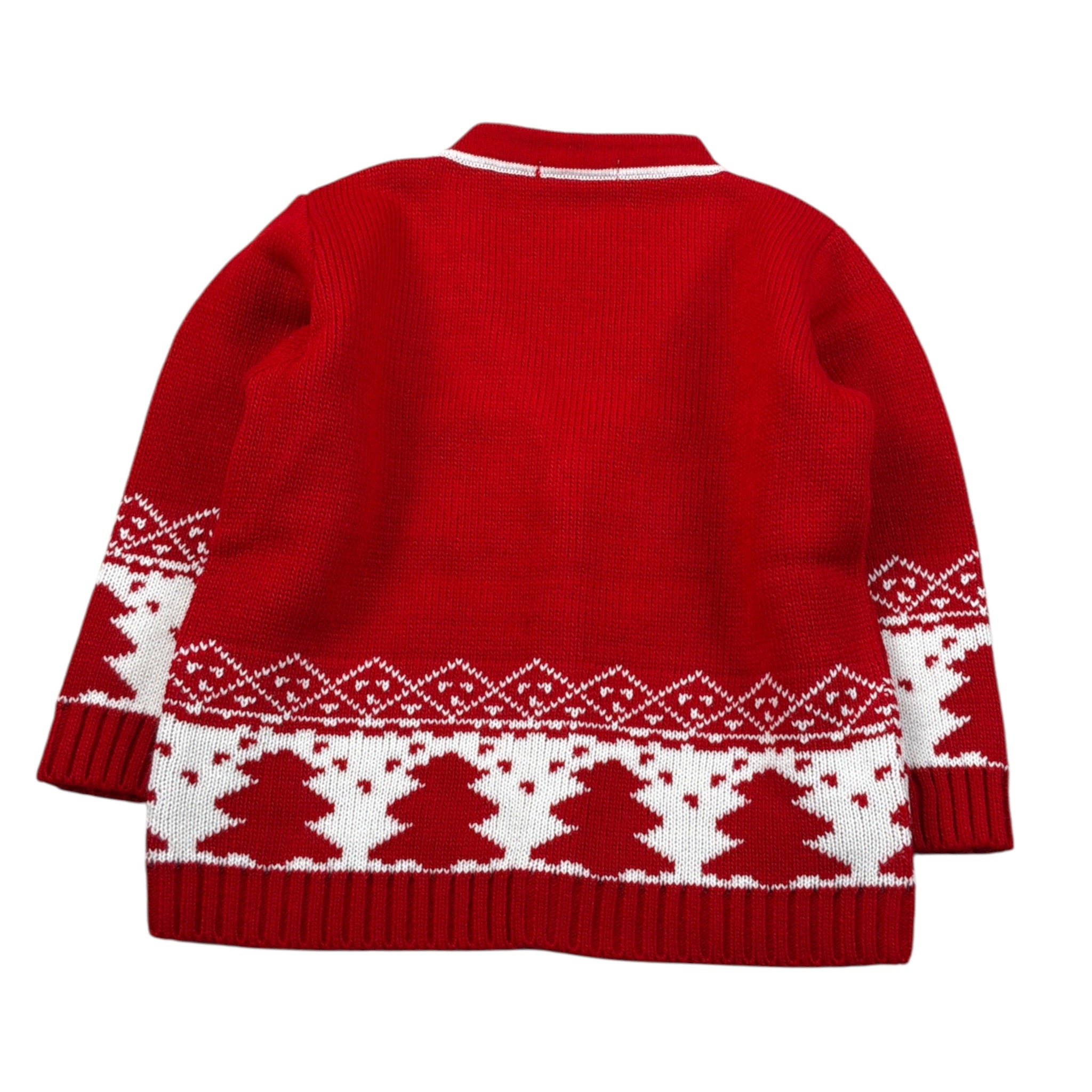 Manuel & Frank Cardigan tinta unita con Stampa Natale Rosso per Neonato MF4456I ROSSO MANUEL & FRANK 