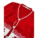 Manuel & Frank Cardigan tinta unita con Stampa Natale Rosso per Neonato MF4456I ROSSO MANUEL & FRANK 