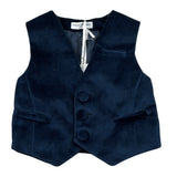 Manuel & Frank Gilet tinta unita In Velluto Blu per Neonato MF5228I BLU MANUEL & FRANK 