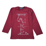 Manuel & Frank Shirt tinta unita Girocollo con Stampa Bordeaux per Bambino MF7006B BORDEAUX MANUEL & FRANK 