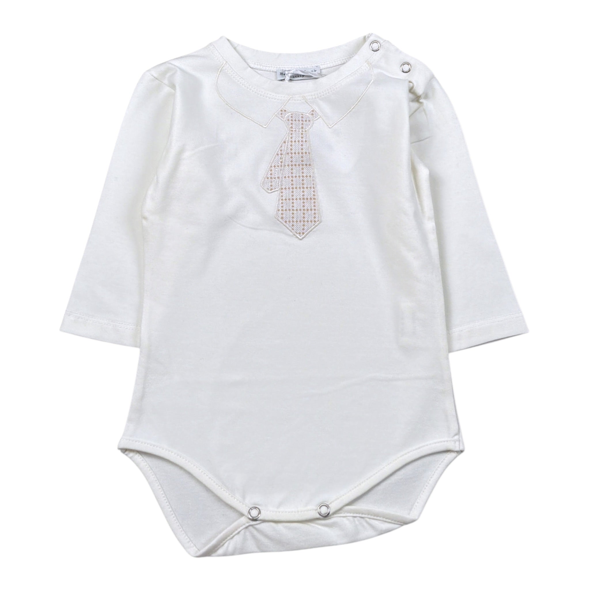 Manuel & Frank Body tinta unita con Stampa Manica Lunga Bianco per Neonato MF7248I BIANCO MANUEL & FRANK 