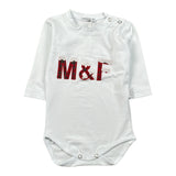Manuel & Frank Body Manica Lunga tinta unita con Stampa Bianco per Neonato MF7311I BIANCO MANUEL & FRANK 