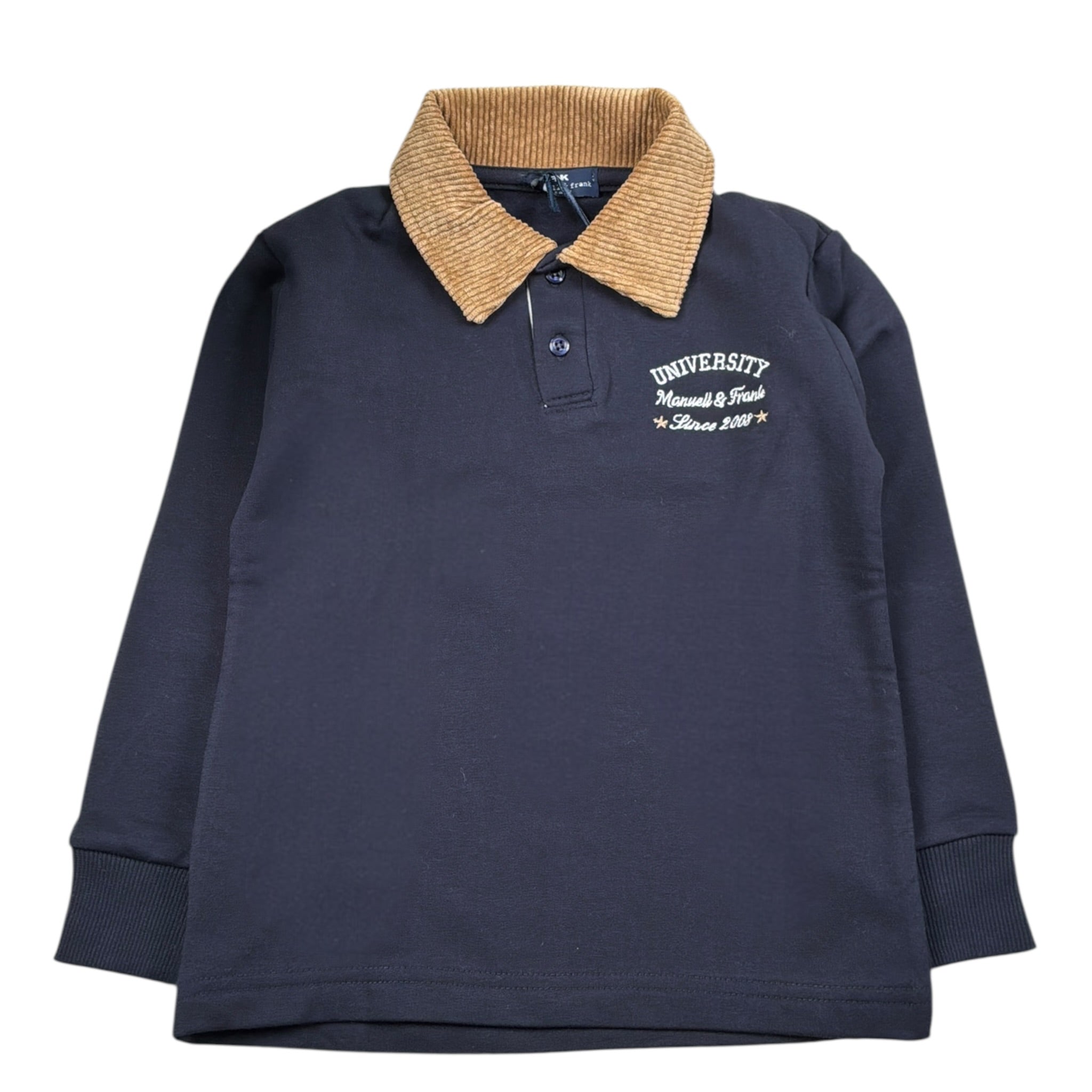 Manuel & Frank Polo tinta unita con Colletto In Contrasto Blu per Bambino MF8060B BLU MANUEL & FRANK 