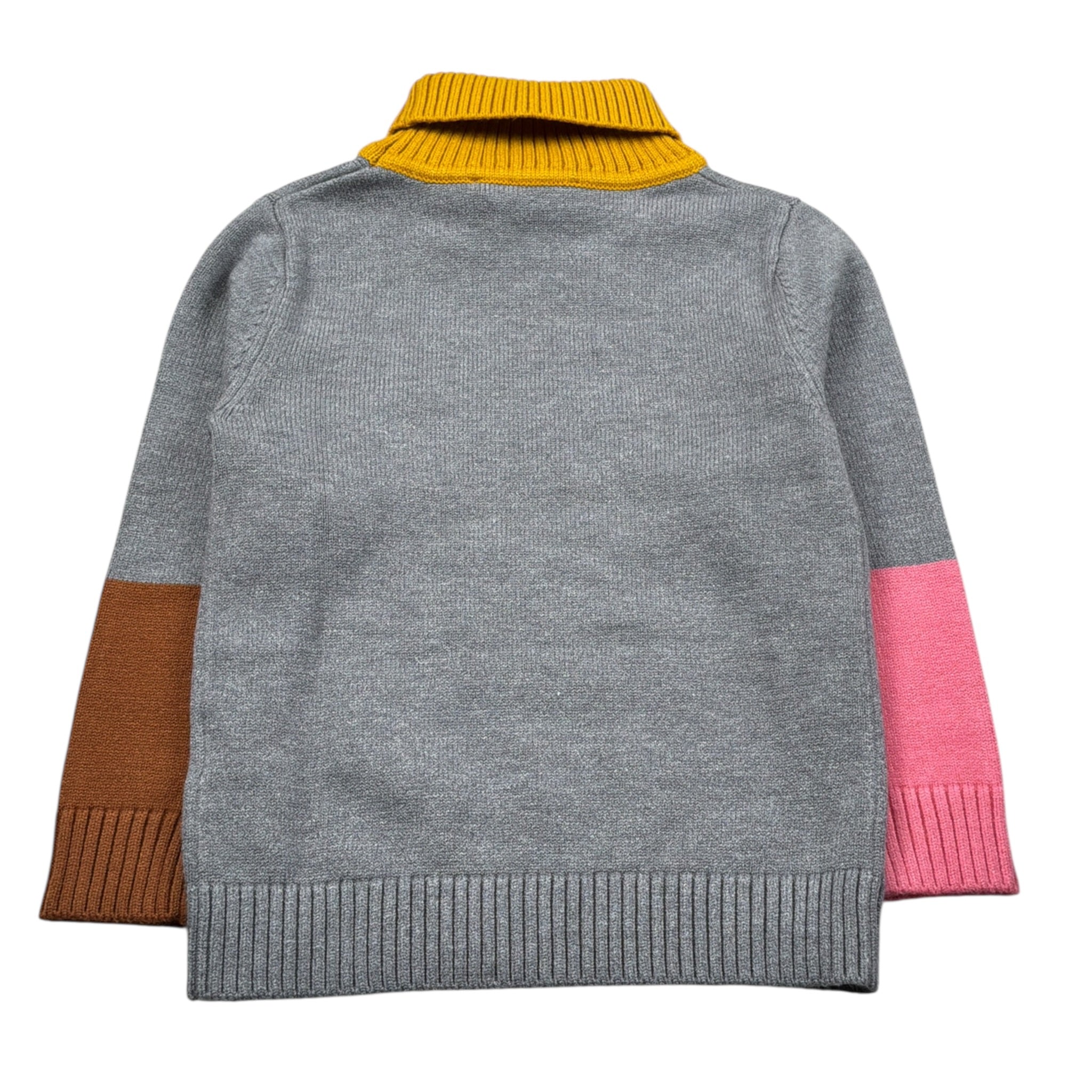 Manuel Ritz Maglia Collo Alto tinta unita con Maniche In Contrasto Grigio per Bambino MR2725 GRIGIO MANUEL RITZ 