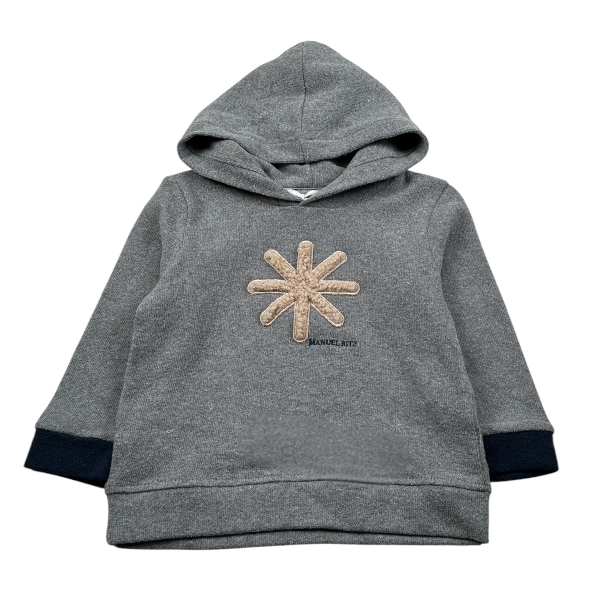 Manuel Ritz Felpa Chiusa con Cappuccio tinta unita Grigio per Bambino MR2803 GRIGIO MANUEL RITZ 