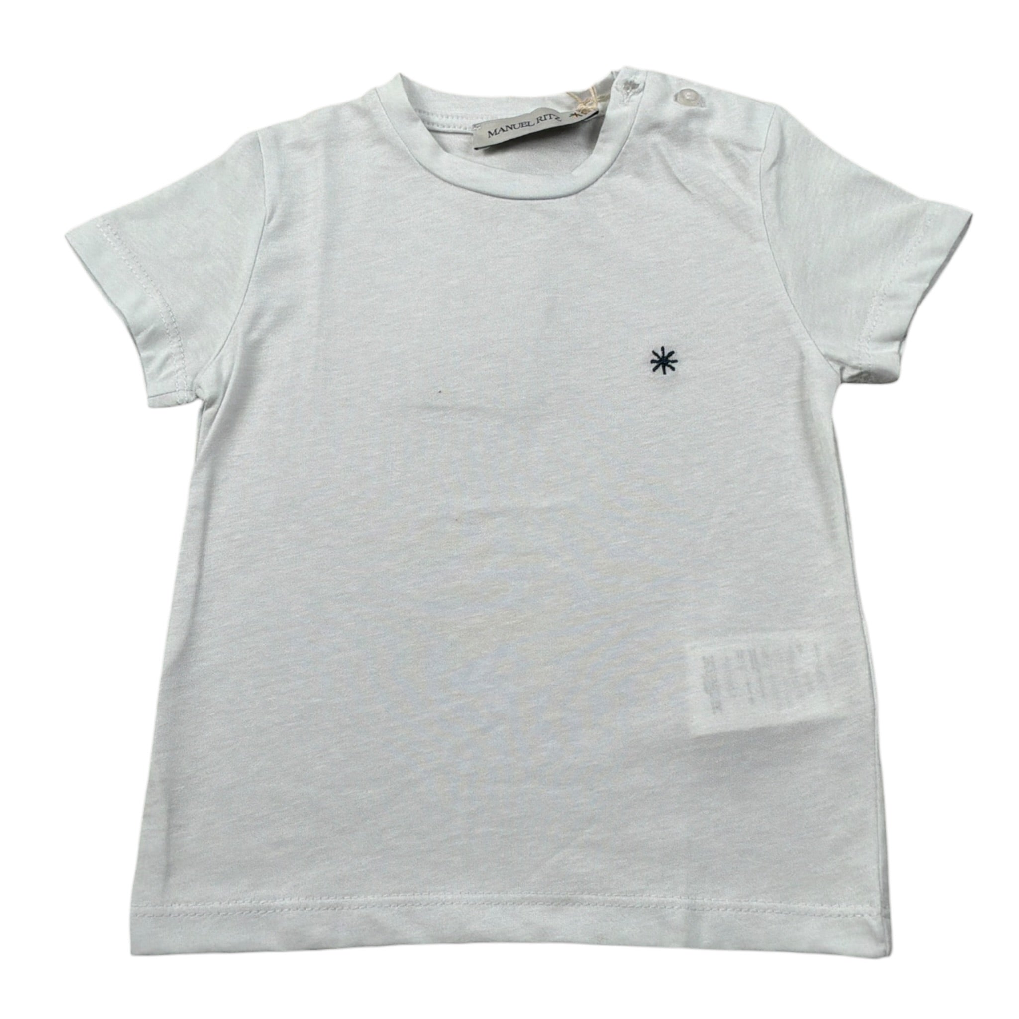 Manuel Ritz T-Shirt Girocollo tinta unita con Logo Bianco per Neonato MR3120 BIANCO MANUEL RITZ 